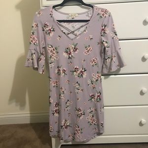 floral lavender body con dress